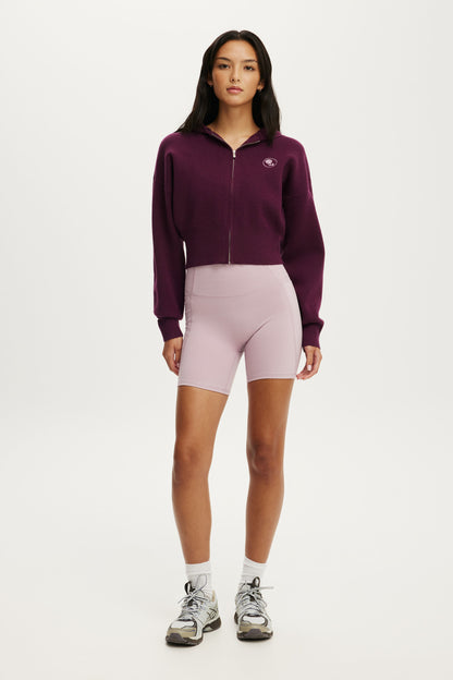 Knit Cropped Zip Through