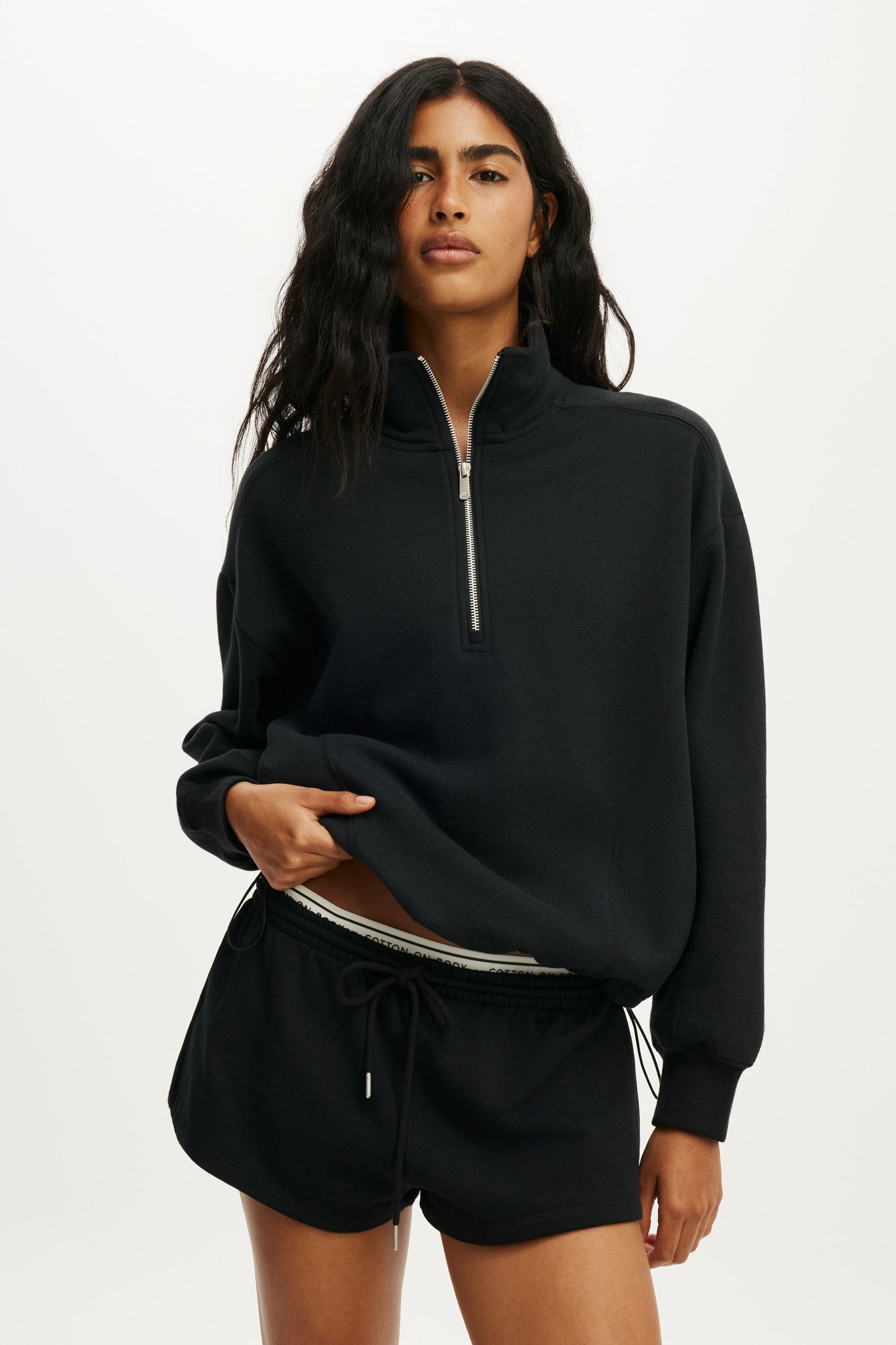 Plush Half Zip Sweatshirt