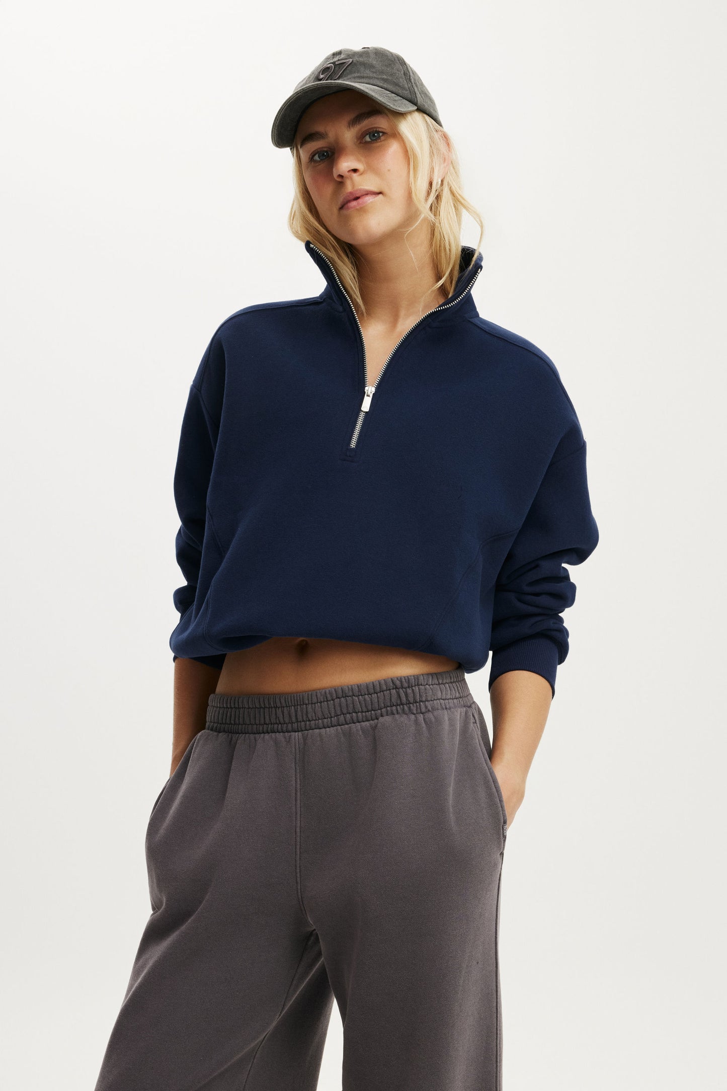 Plush Half Zip Sweatshirt