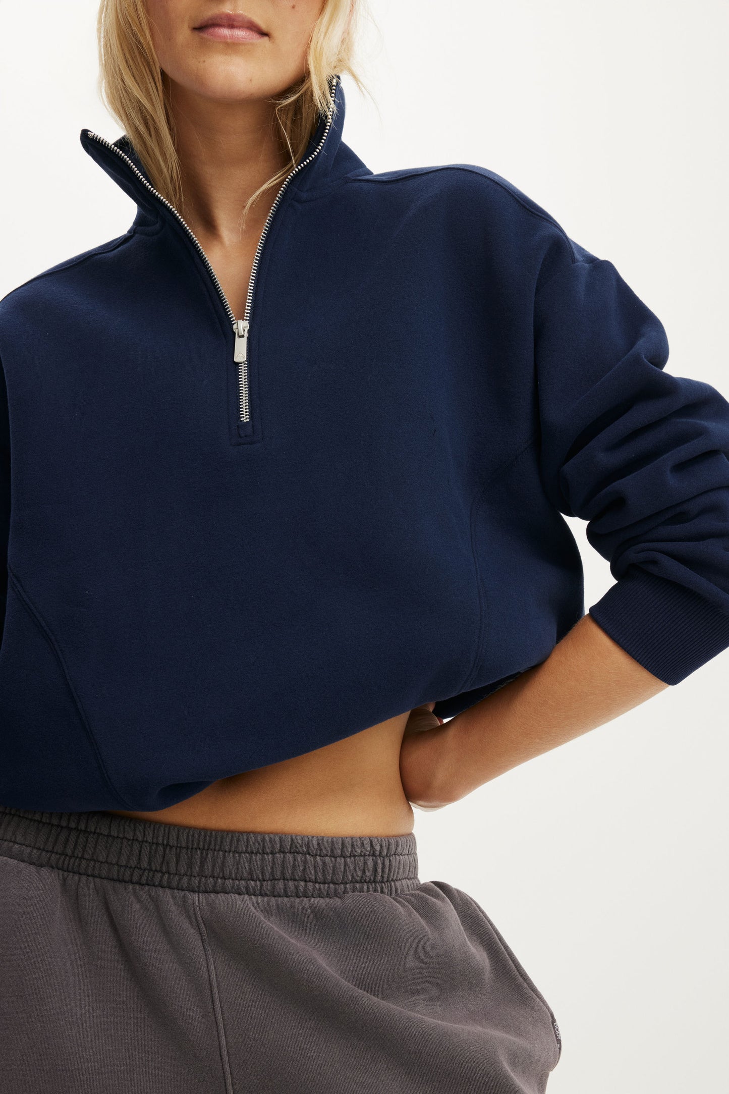 Plush Half Zip Sweatshirt