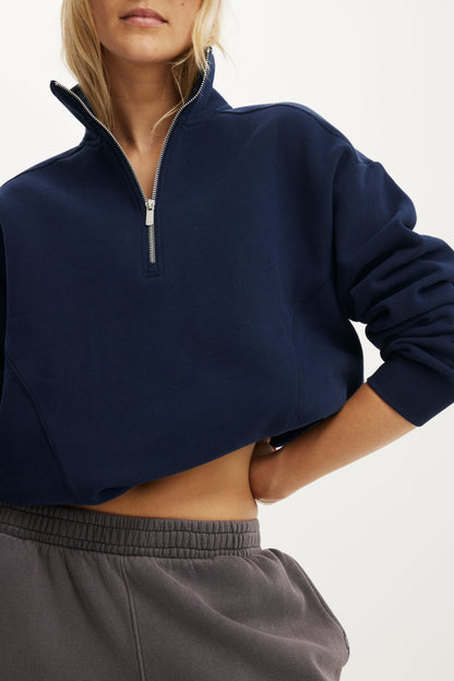Plush Half Zip Sweatshirt