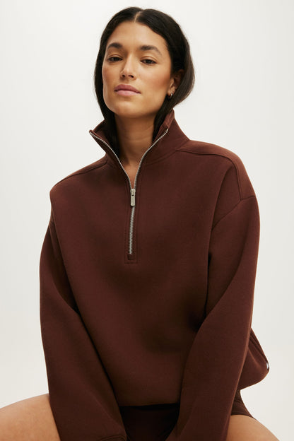 Plush Half Zip Sweatshirt