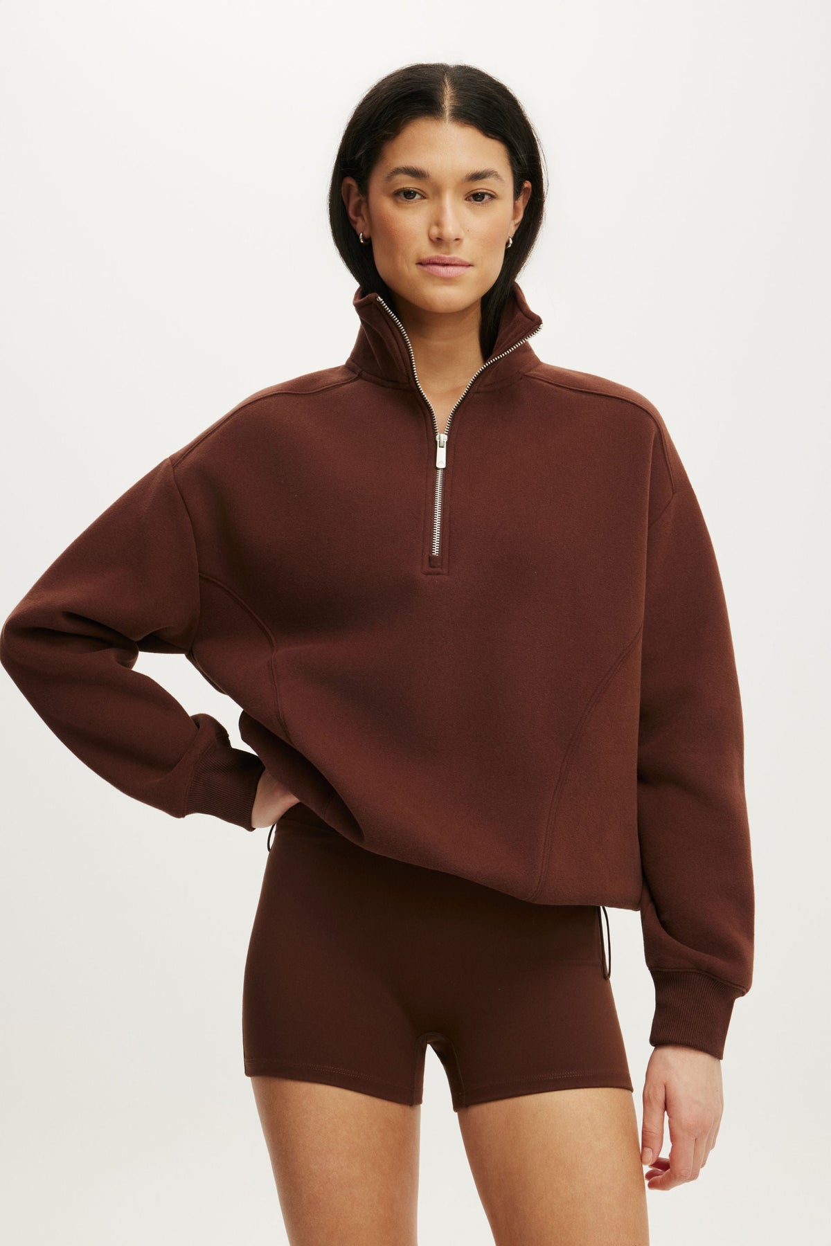 Plush Half Zip Sweatshirt