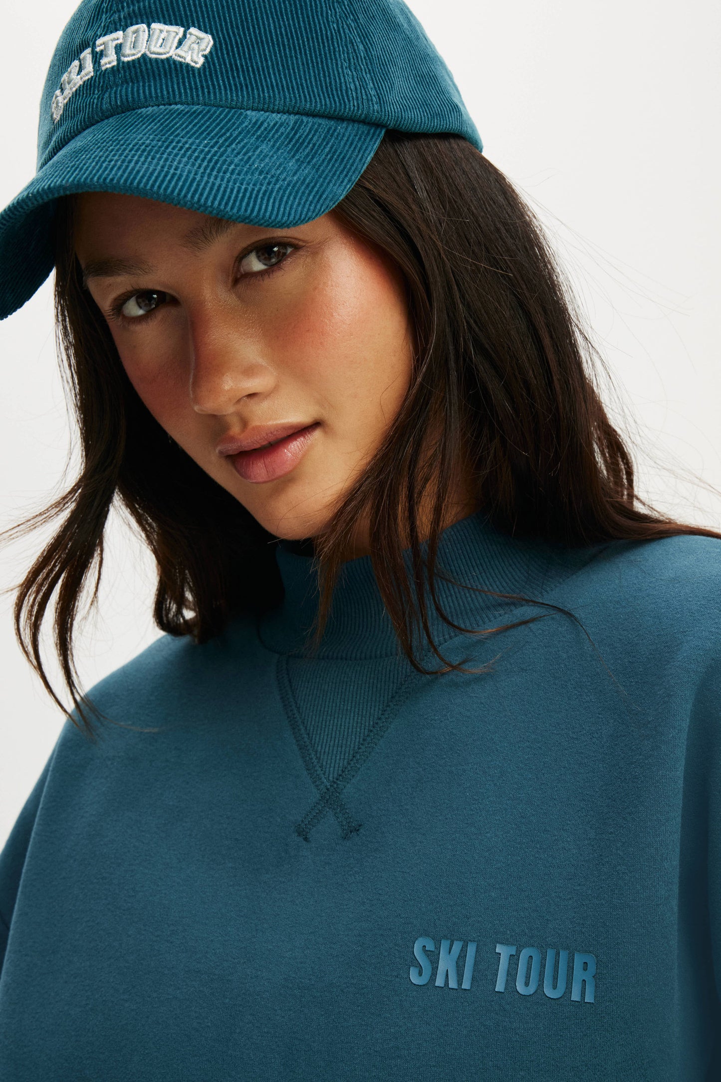 Plush Mock Neck Sweatshirt