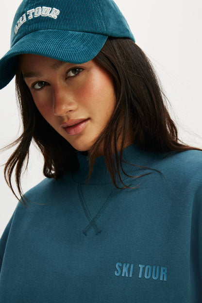 Plush Mock Neck Sweatshirt