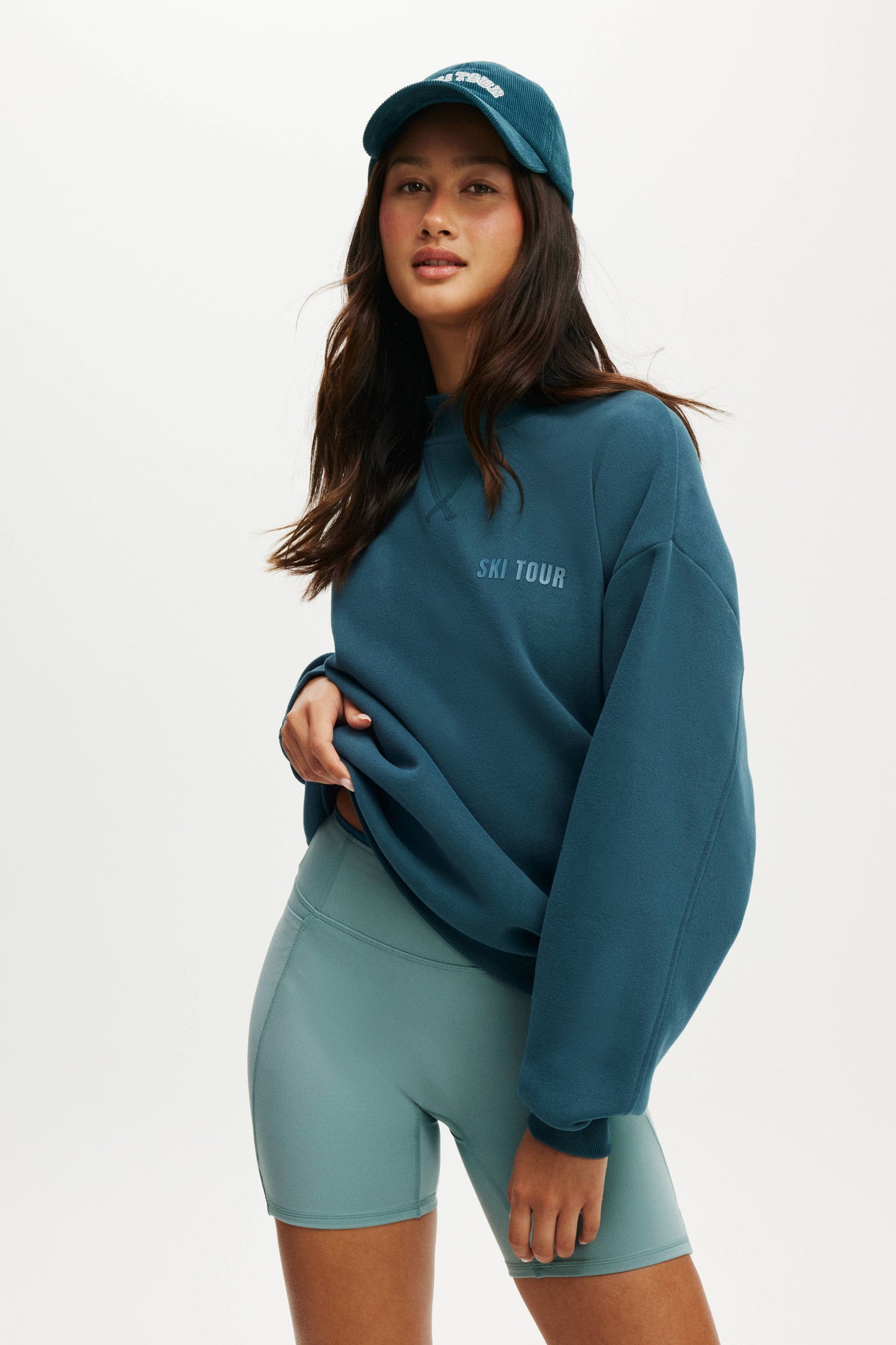 Plush Mock Neck Sweatshirt