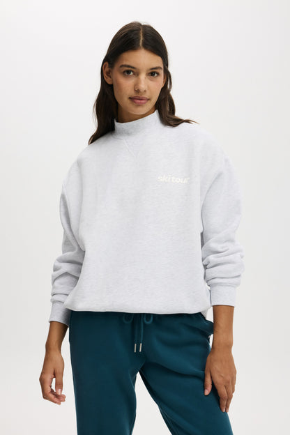 Plush Mock Neck Sweatshirt