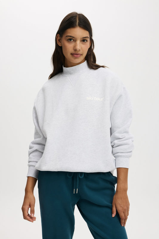 Plush Mock Neck Sweatshirt