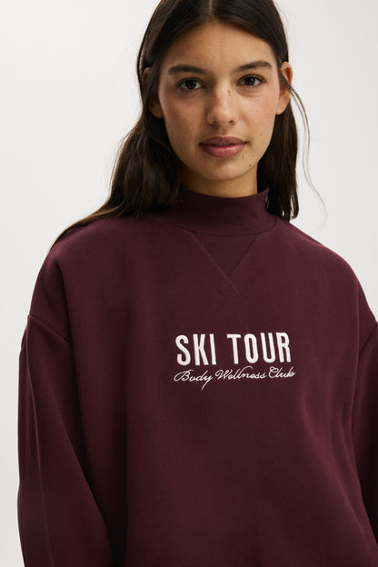 Plush Mock Neck Sweatshirt