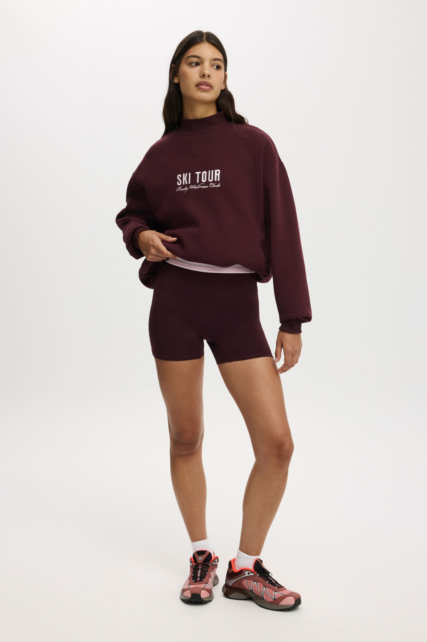 Plush Mock Neck Sweatshirt