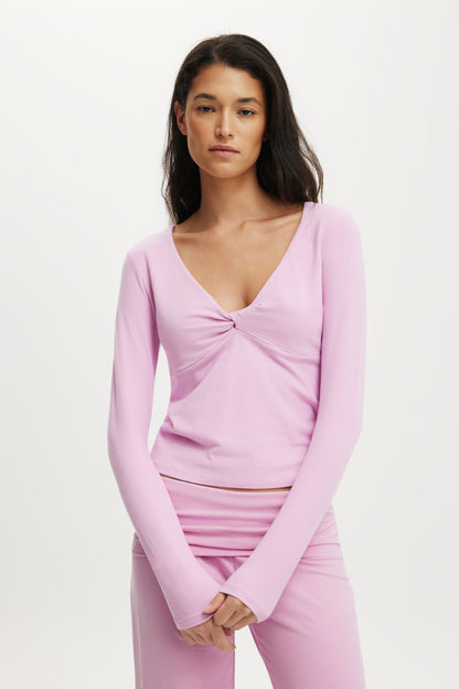 Dreamy Soft Twist Detail Top