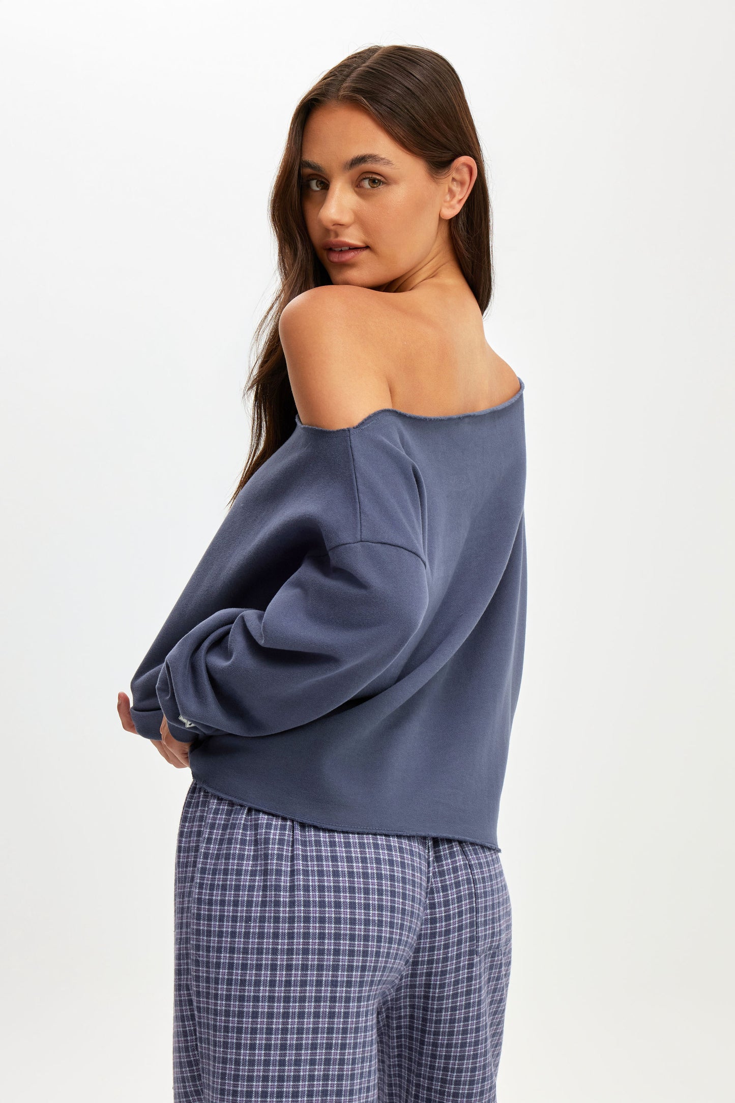 Off The Shoulder Fleece Jumper