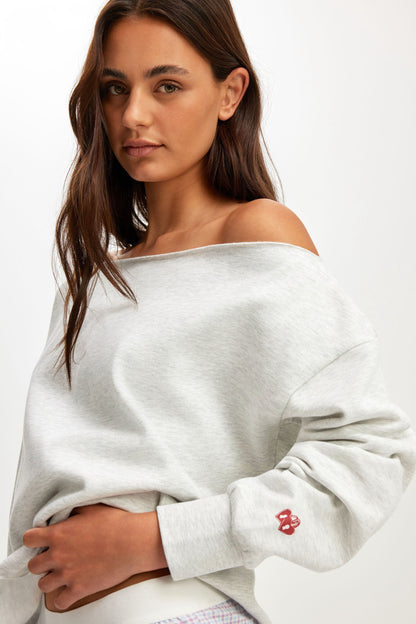 Off The Shoulder Fleece Jumper