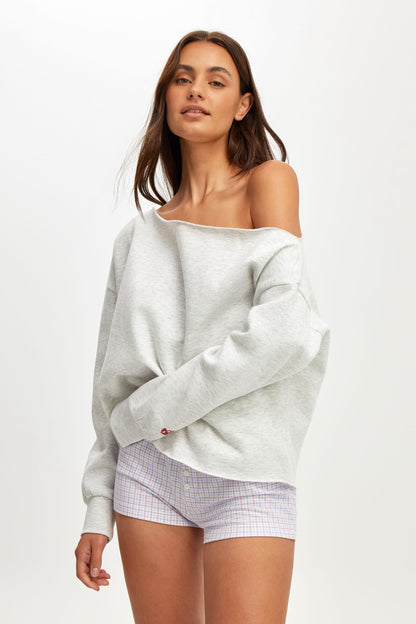 Off The Shoulder Fleece Jumper