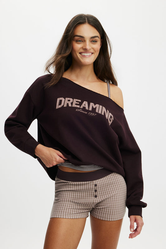 Off The Shoulder Fleece Jumper