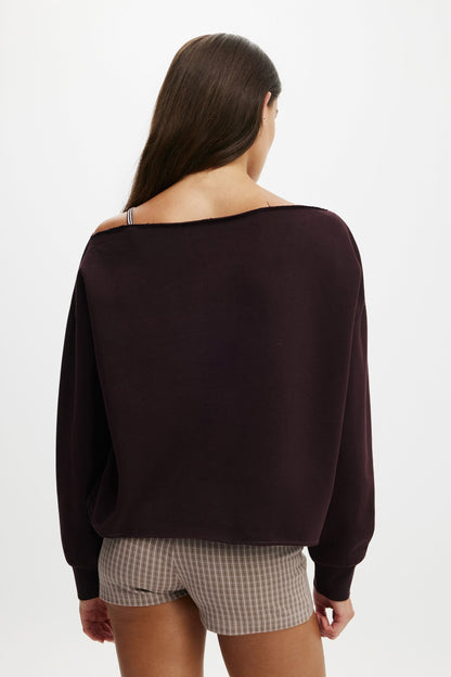 Off The Shoulder Fleece Jumper