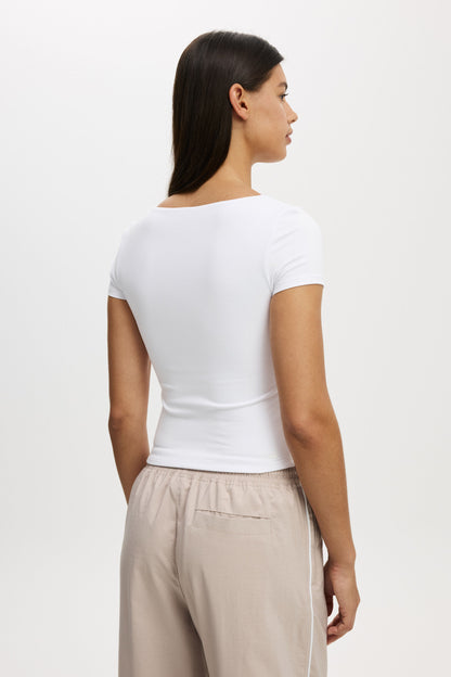 Ultra Soft Square Neck Fitted Tshirt