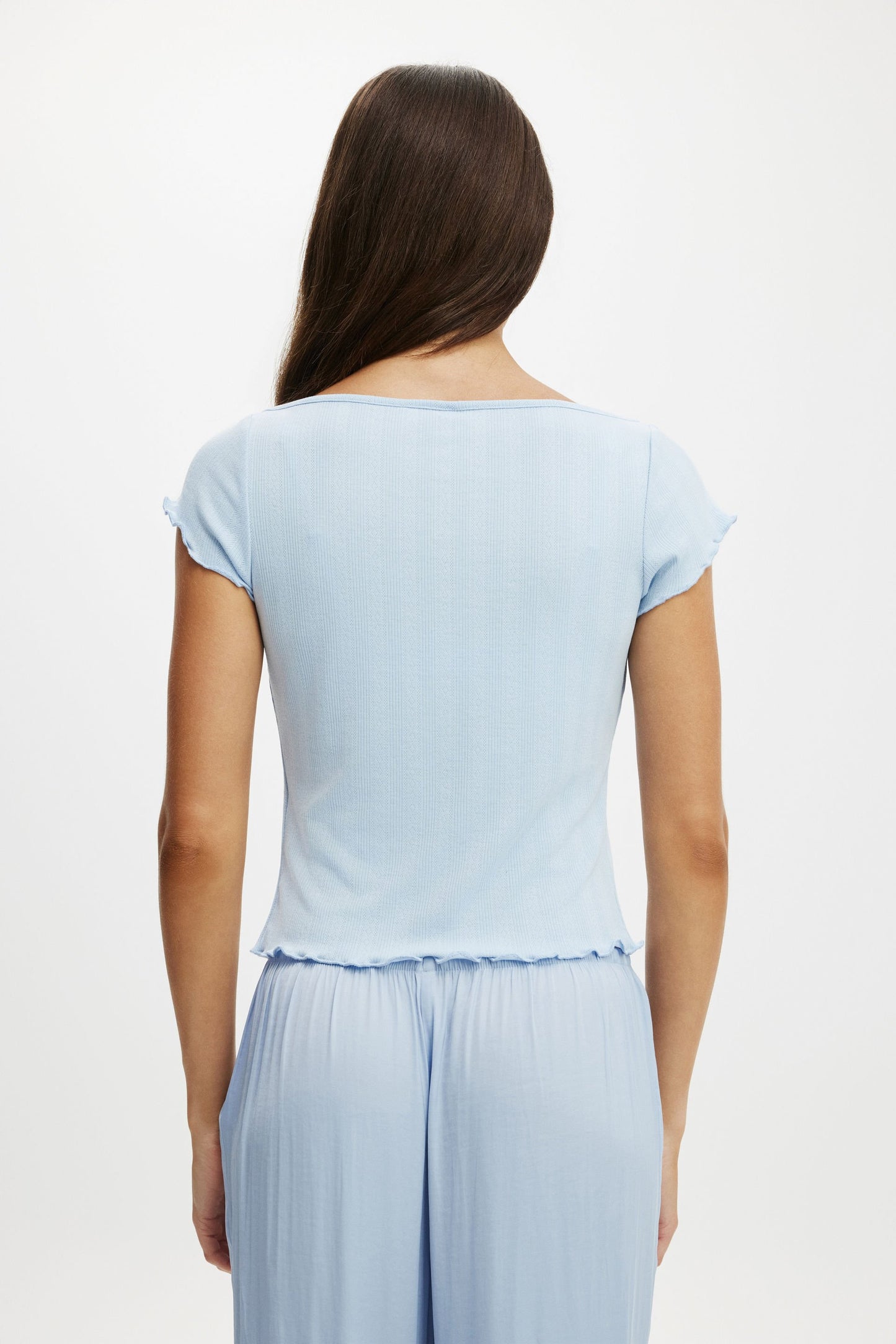 Button Detail Cap Sleeve Top