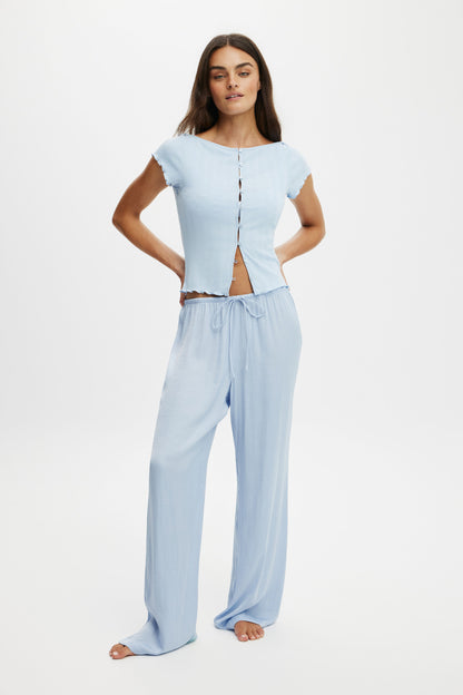 Button Detail Cap Sleeve Top