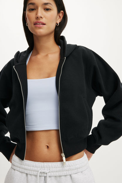 Plush Relaxed Zip Through Hoodie