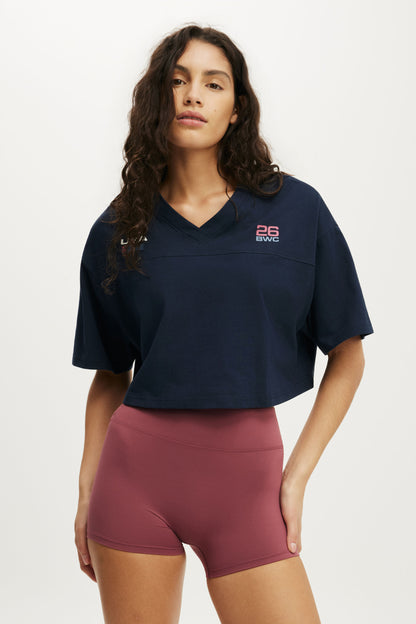 Cropped Graphic Sporty Tee