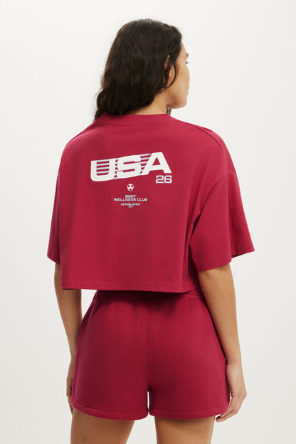 Cropped Graphic Sporty Tee
