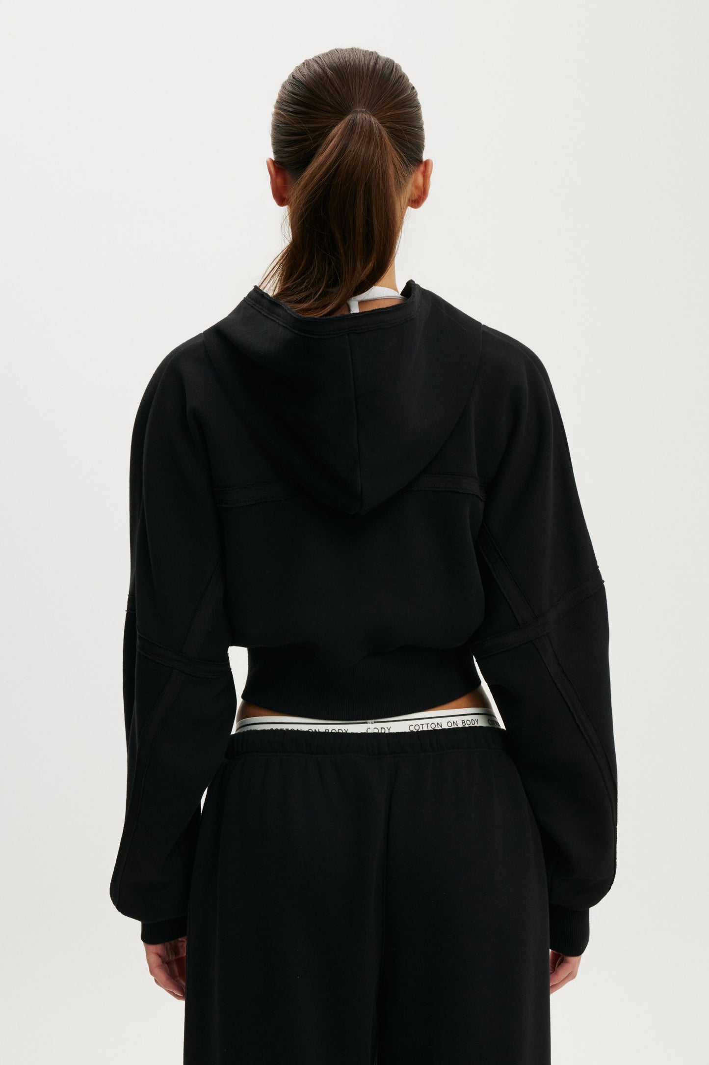 Active Raw Edge Zip Through Hoodie