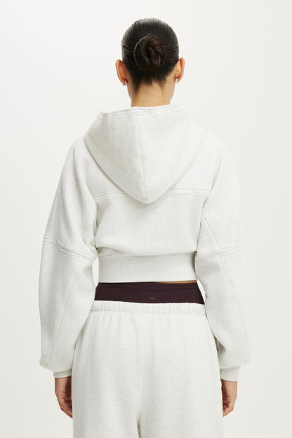 Active Raw Edge Zip Through Hoodie
