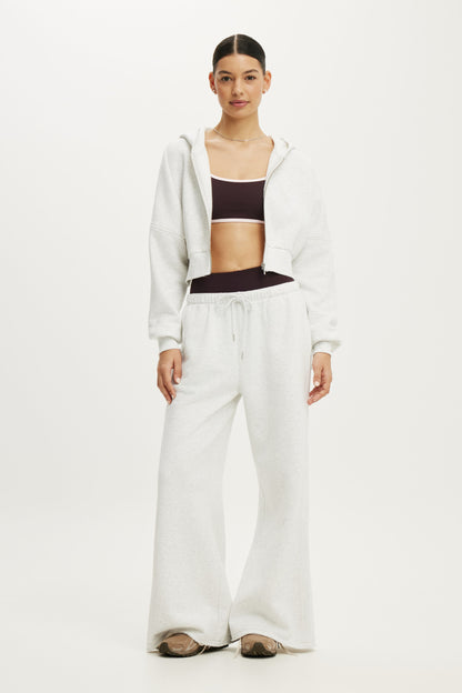 Active Raw Edge Zip Through Hoodie
