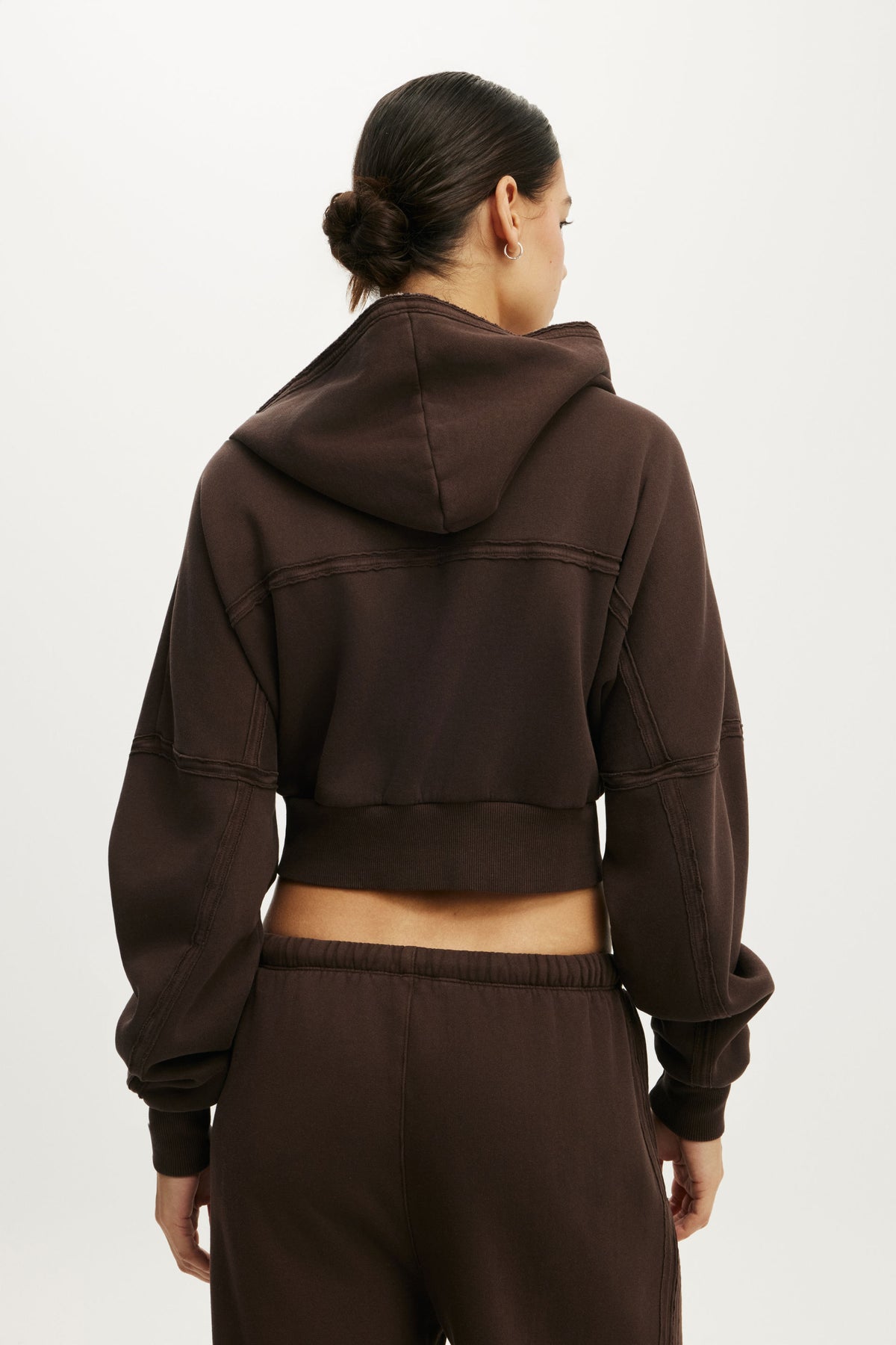 Active Raw Edge Zip Through Hoodie