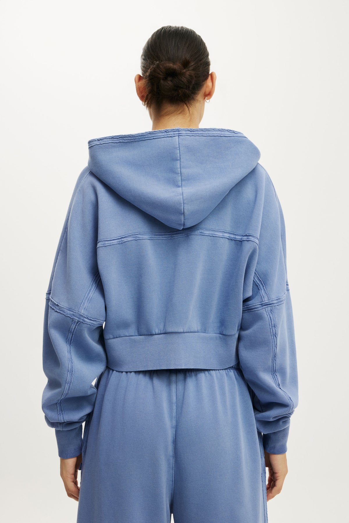 Active Raw Edge Zip Through Hoodie