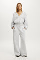 Plush Tie Waist Wide Leg Sweatpant