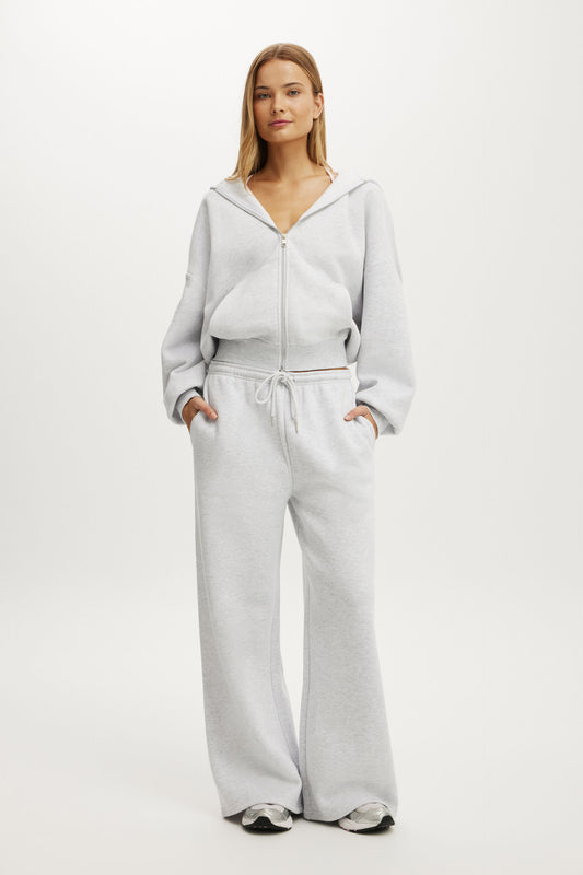 Plush Tie Waist Wide Leg Sweatpant