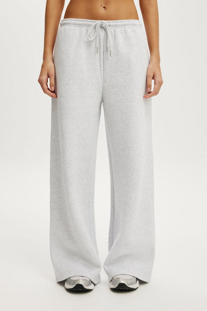 Plush Tie Waist Wide Leg Sweatpant