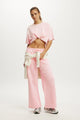 Plush Tie Waist Wide Leg Sweatpant