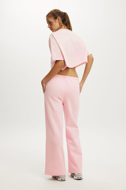 Plush Tie Waist Wide Leg Sweatpant