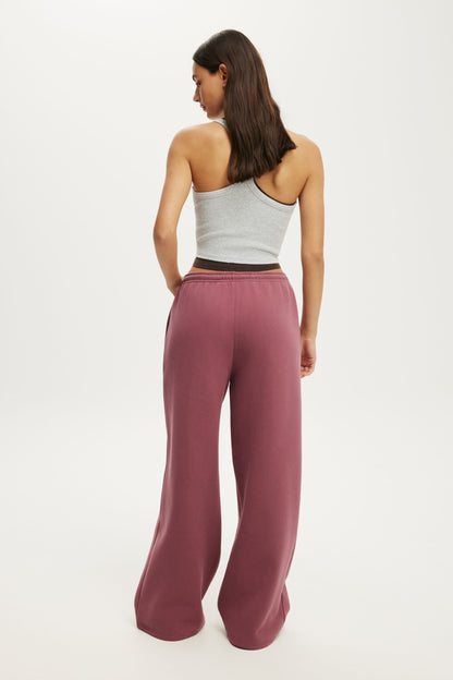 Plush Tie Waist Wide Leg Sweatpant