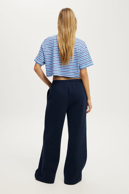 Plush Tie Waist Wide Leg Sweatpant