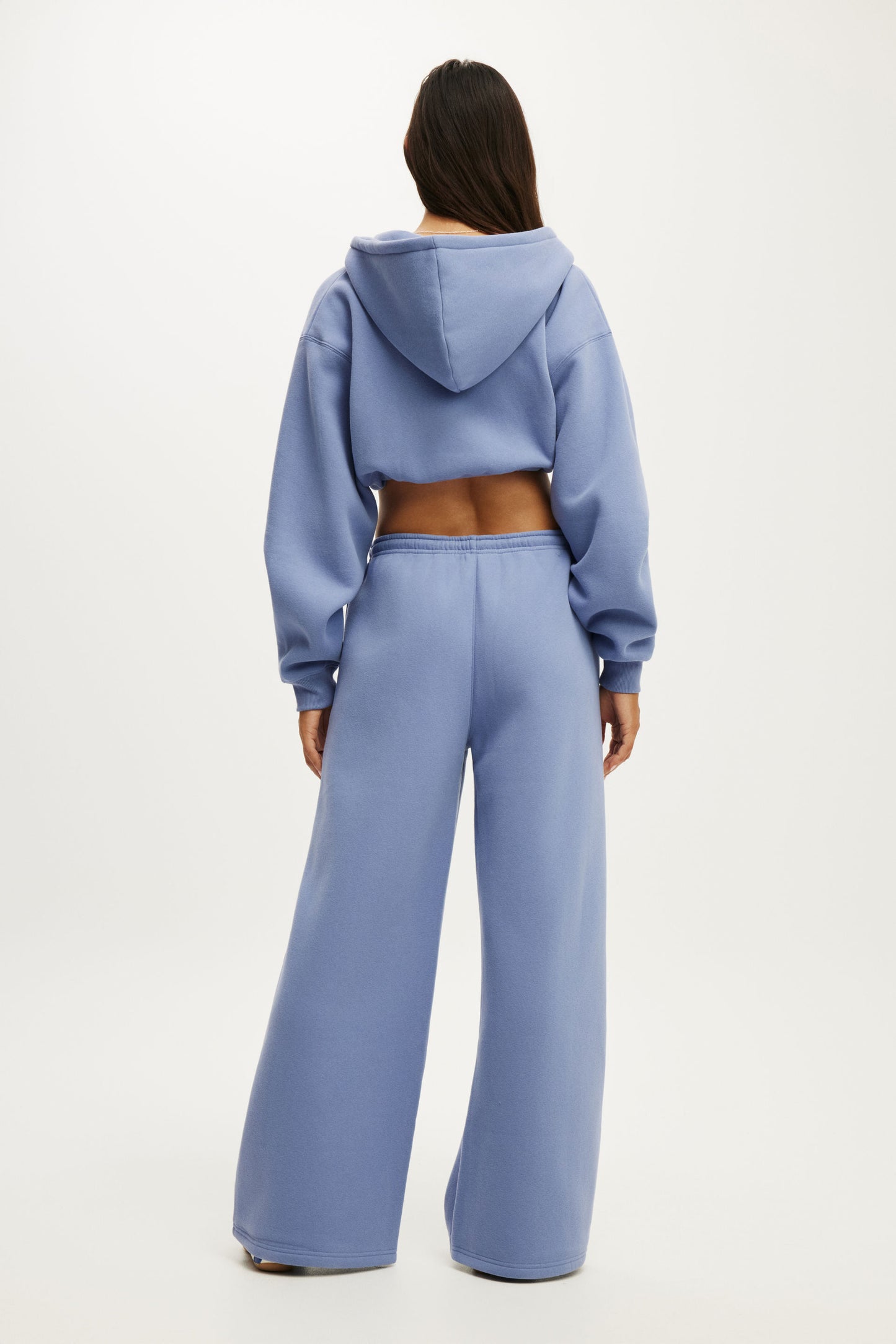 Plush Tie Waist Wide Leg Sweatpant