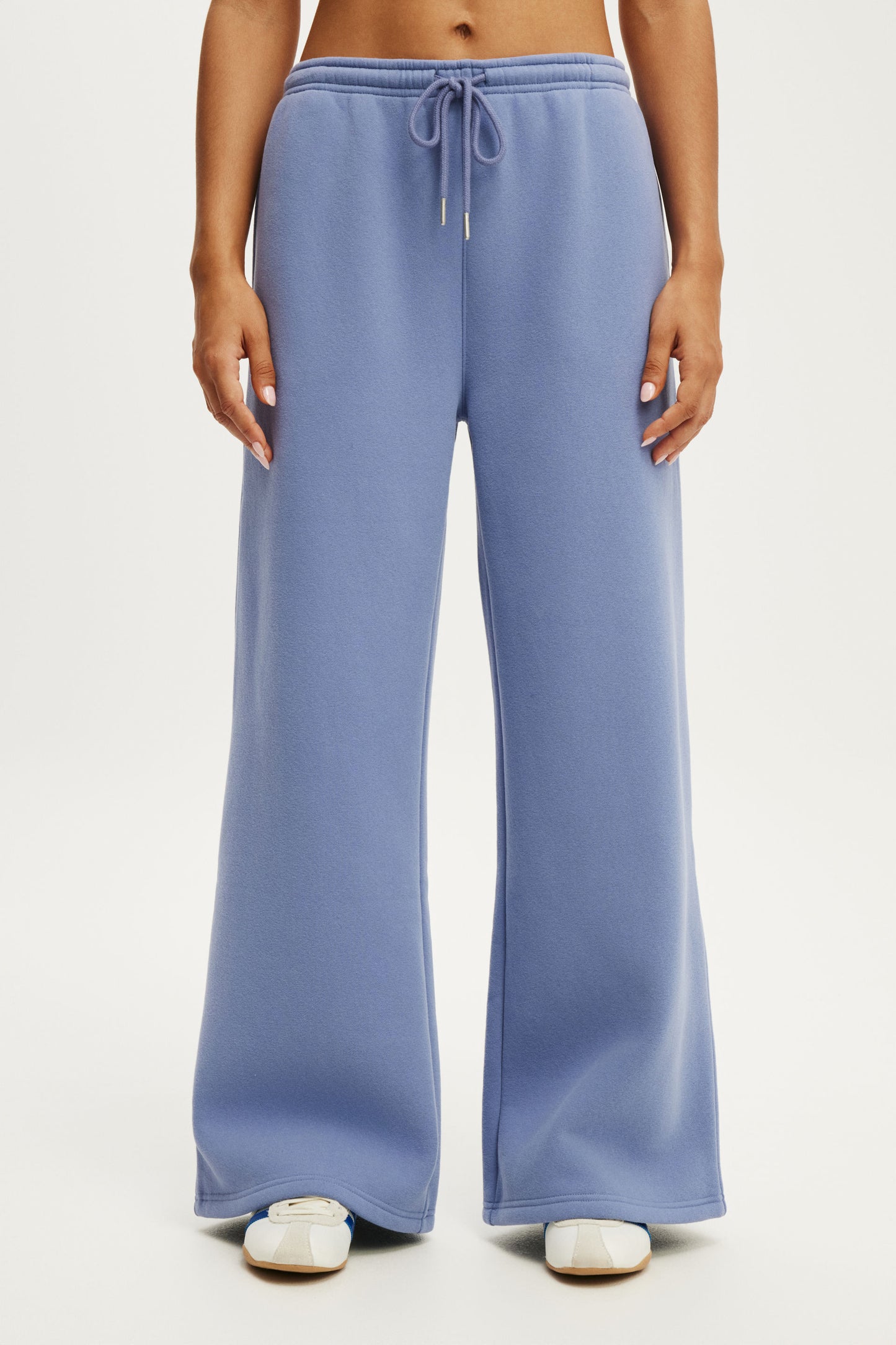 Plush Tie Waist Wide Leg Sweatpant