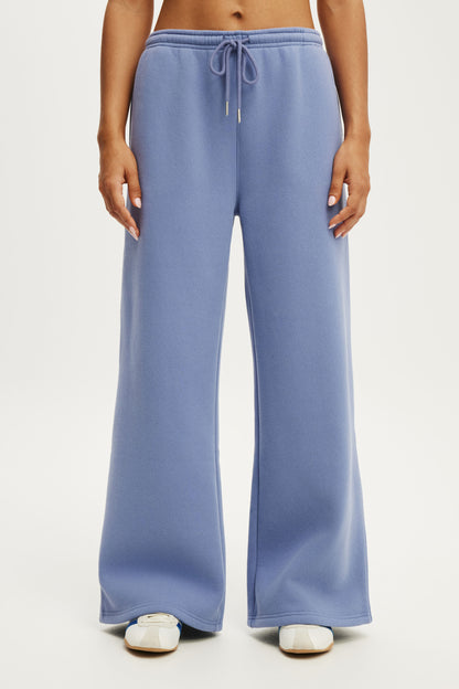Plush Tie Waist Wide Leg Sweatpant