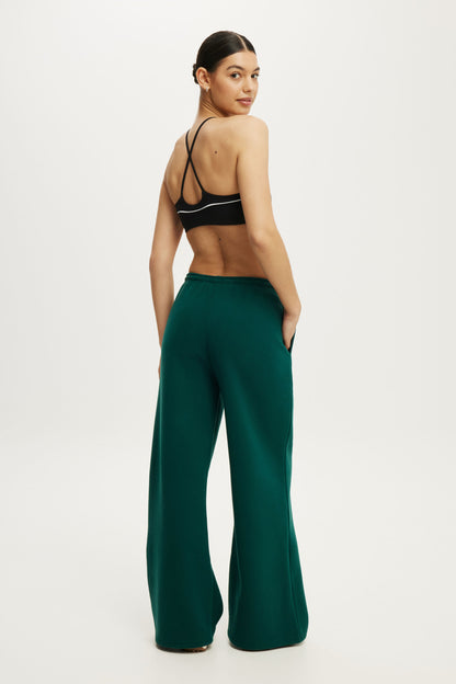 Plush Tie Waist Wide Leg Sweatpant