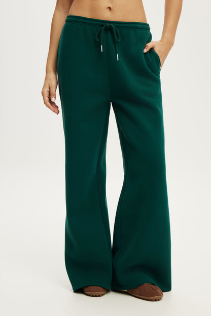 Plush Tie Waist Wide Leg Sweatpant