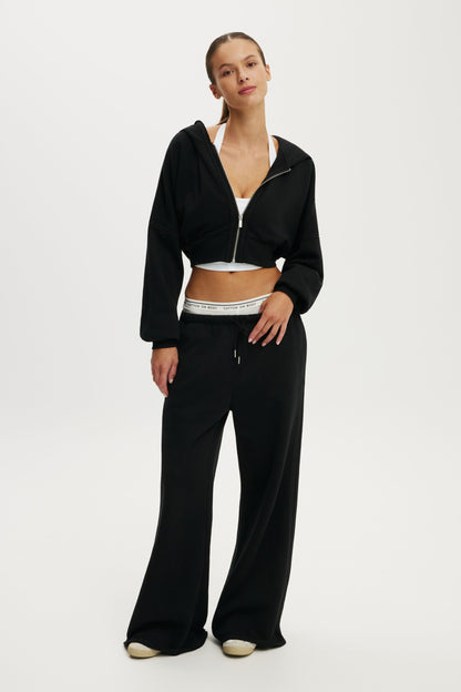 Active Raw Edge Wide Leg Sweatpant