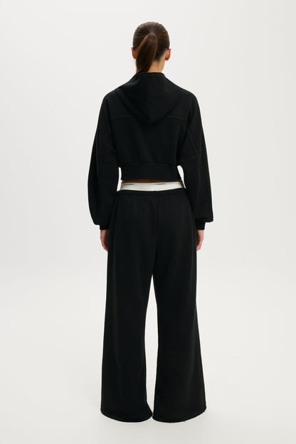 Active Raw Edge Wide Leg Sweatpant