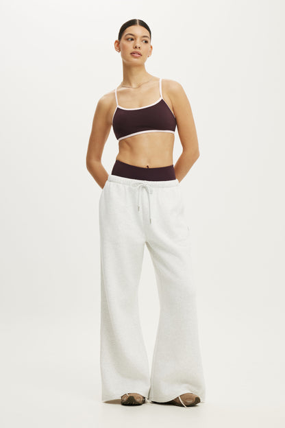 Active Raw Edge Wide Leg Sweatpant