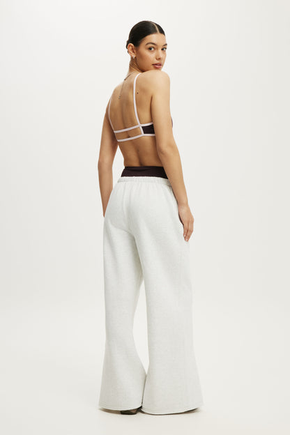 Active Raw Edge Wide Leg Sweatpant