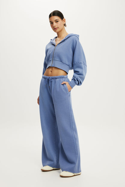 Active Raw Edge Wide Leg Sweatpant