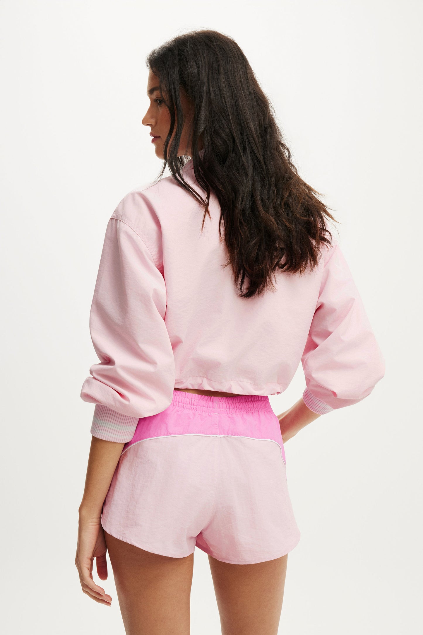 Woven Dolphin Hem Micro Short