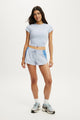 Woven Dolphin Hem Micro Short